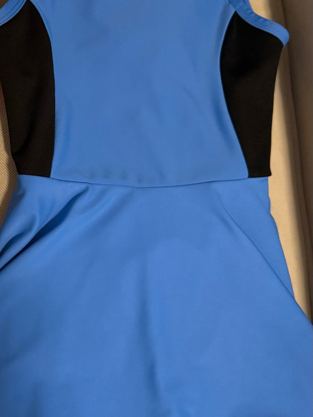 Blue Contrast Panel Women's Dress